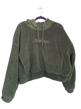 Lululemon Textured Fleece Embroidered Logo Hoodie Size 14